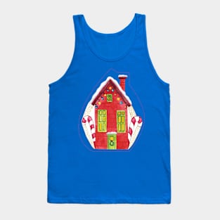 Red House with Christmas lights Tank Top